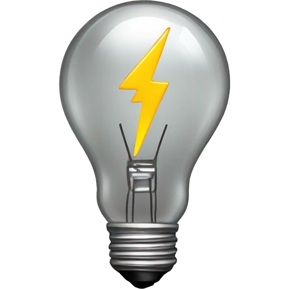 Favicon logo combining a light bulb with a lightning bolt showing in place of the filament for a guessing game website emoji