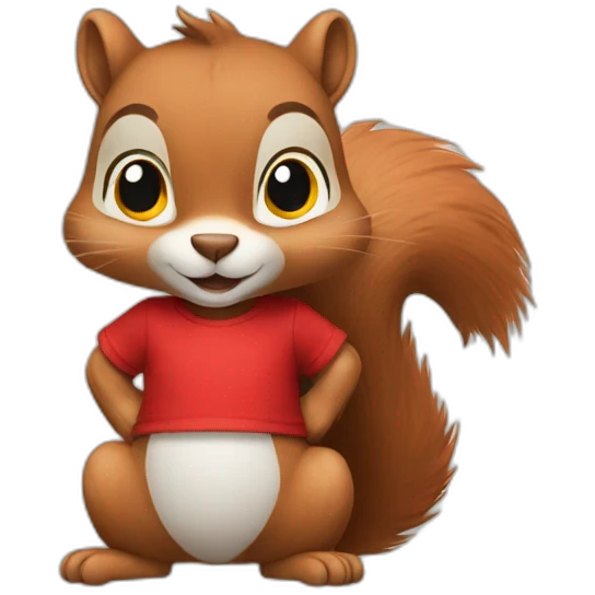 Squirrel with red t-shirt  emoji