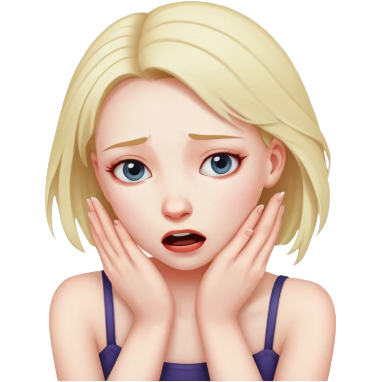 A girl strangling herself emoji