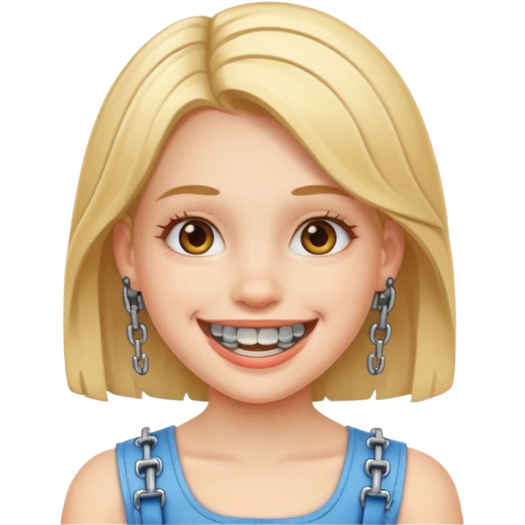 girl with metal braces  emoji
