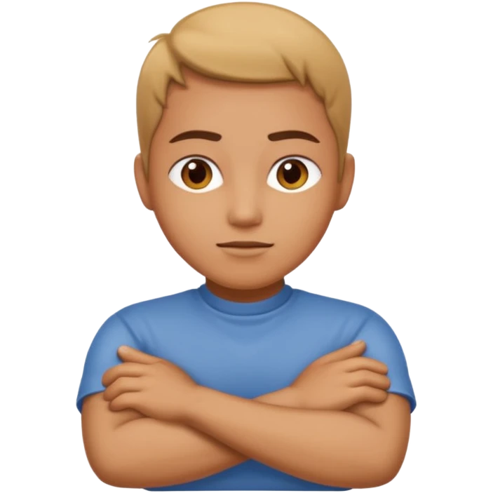Arms crossed around neck emoji