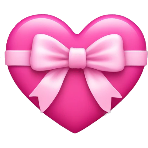 pink heart with light pink bow emoji
