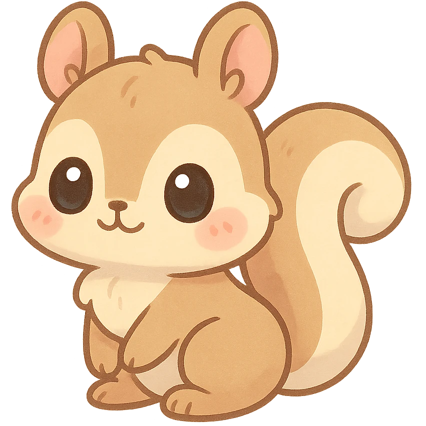 cute animal character, chibi style, big eyes, pastel colors, simple background emoji