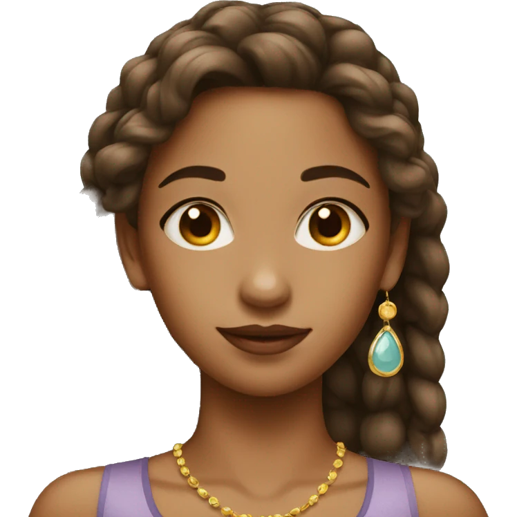 Girl wearing long earrings  emoji