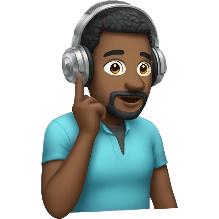 Podcaster talking into microphone wearing headphones emoji