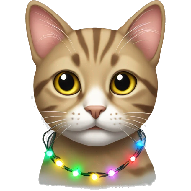cat wearing christmas lights  emoji