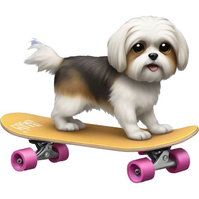 Shitzu dog on a skateboard emoji