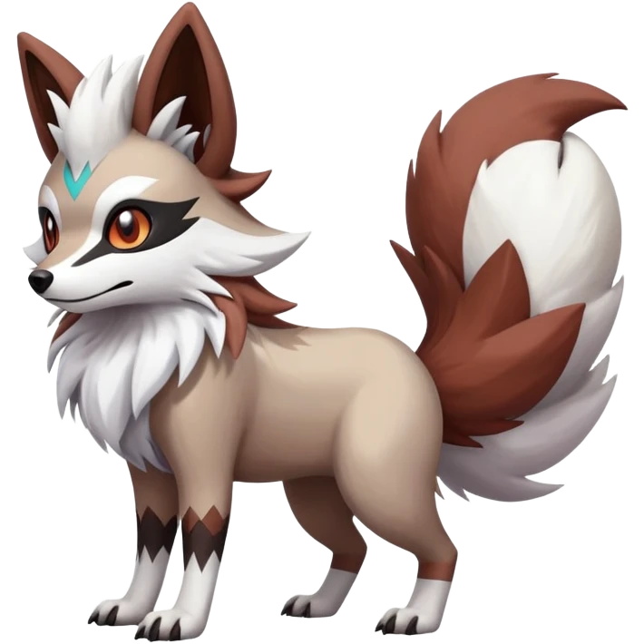 zigzagoon-Lycanroc-linoone-furret-Fakémon-hybrid-creature (full body)  emoji