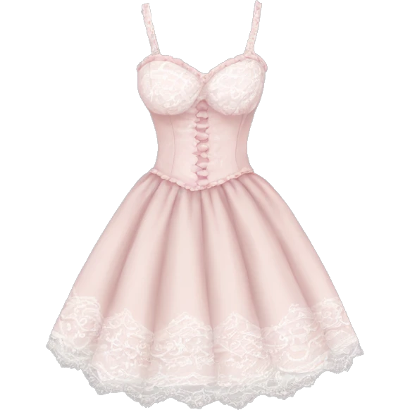 coquette dress, light pink cloth and white lace emoji