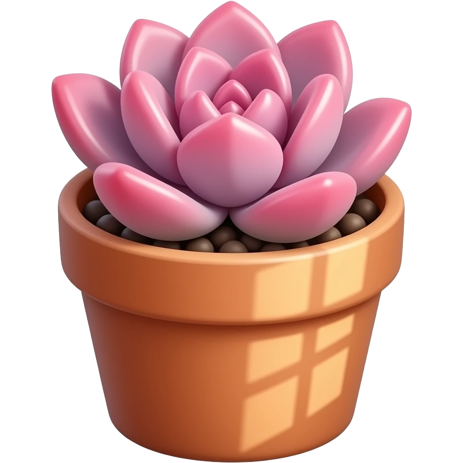 Pink succulent potted plant emoji