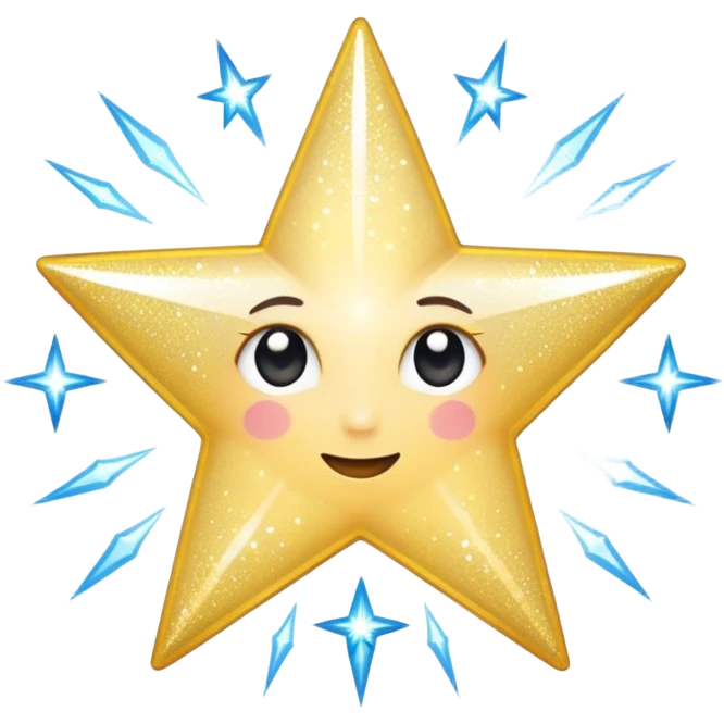 white glory star glitter emoji