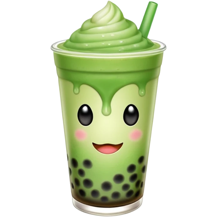 make a matcha boba tea emoji that is green and gradient emoji