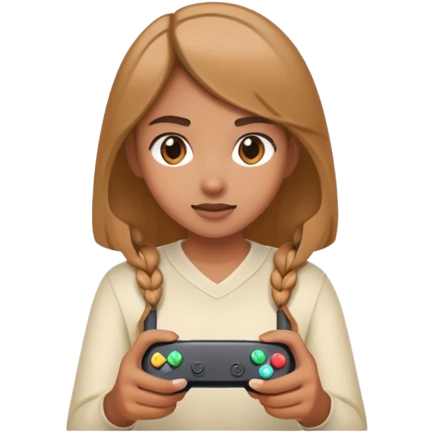 Girl playing video game emoji