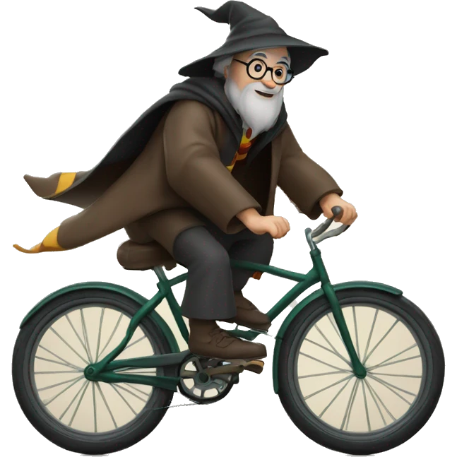 Harry potter en sorcier sur un vélo  emoji
