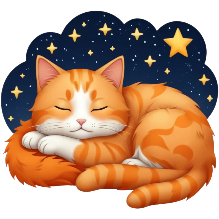 Sleepy cat under stars  emoji