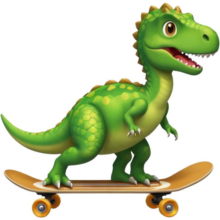 Dinosaur on a skateboard emoji