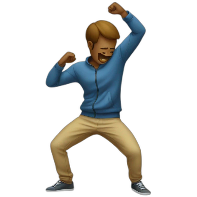 personne qui fait un dab emoji