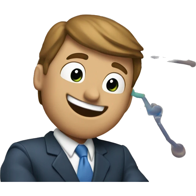 Show a white man celebrating over a chart that's titled "Metropolitan State University enrollment climbs 7%" emoji