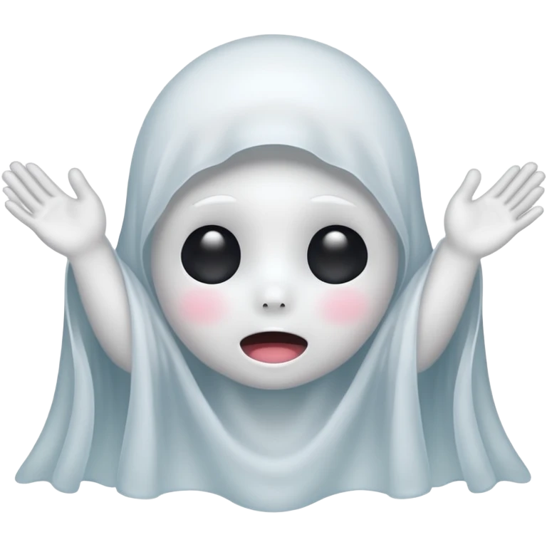 Okay those are wonderful, now make the ghost cover his eyes with cute little hands. Make sure the blush and the cuteness is retained emoji
