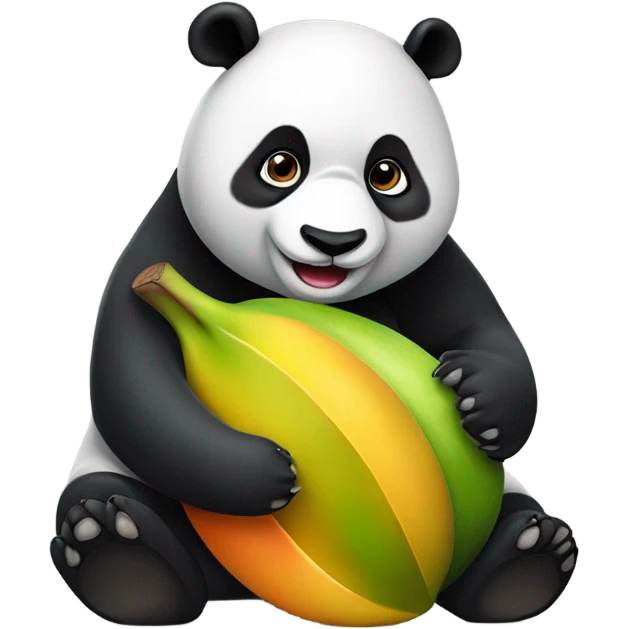 panda eating mango emoji