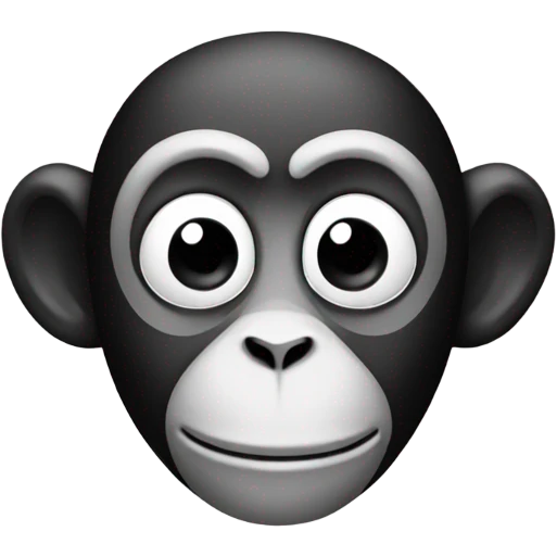 Monkey with black and white colouring emoji