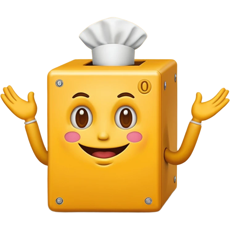 Create an emoji (one of the classic yellow faces) but make it have hands and make it whind up an imaginary jack in the box (no props or anything just the hands and face) but also have the mouth like an o emoji