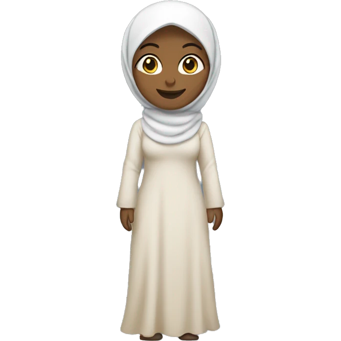 hijab woman, dress, full-body"slim",smile emoji