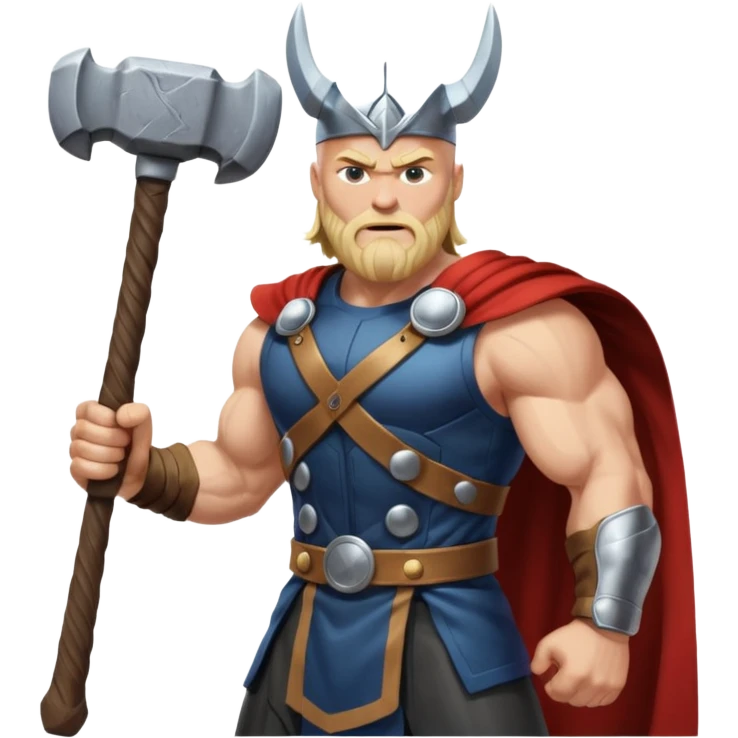 Bald Norse god Thor, with hammer and lightning  emoji