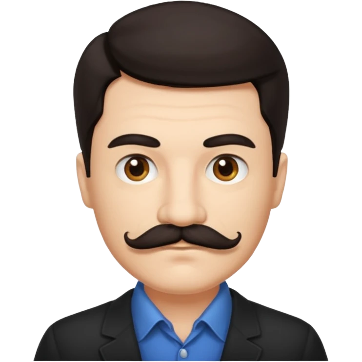 dark hair mustachio father emoji