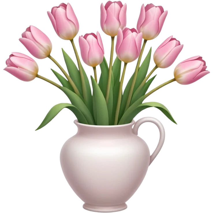 Light pink tulips in white vase emoji