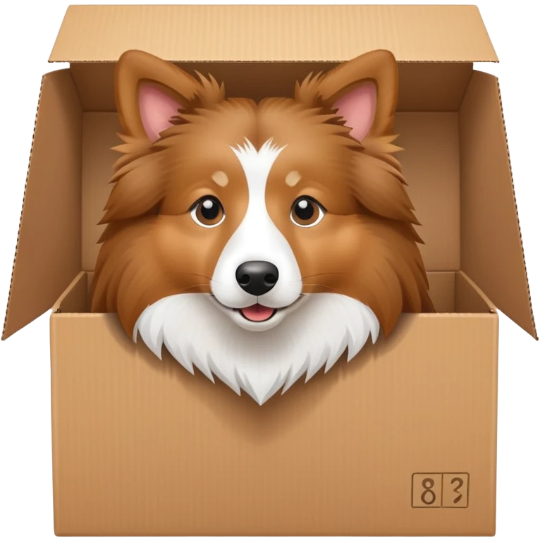 Shetland sheepdog in a box emoji