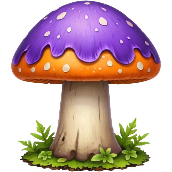 wild colorful mushroom growing on tree emoji