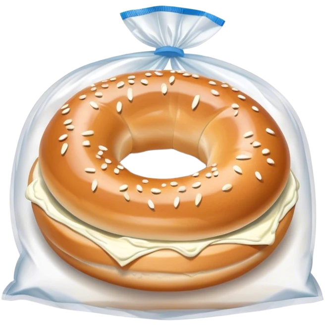 bagel with cream cheese in a Ziploc bag ￼ emoji