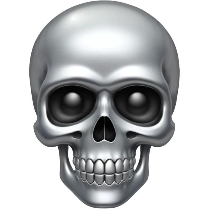 silver chrome scull emoji