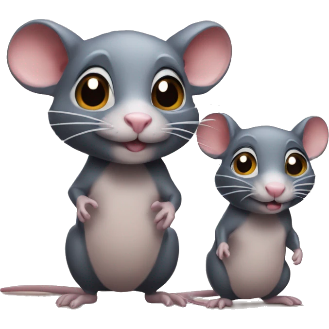 Chiseled rat with two mini oragnes emoji