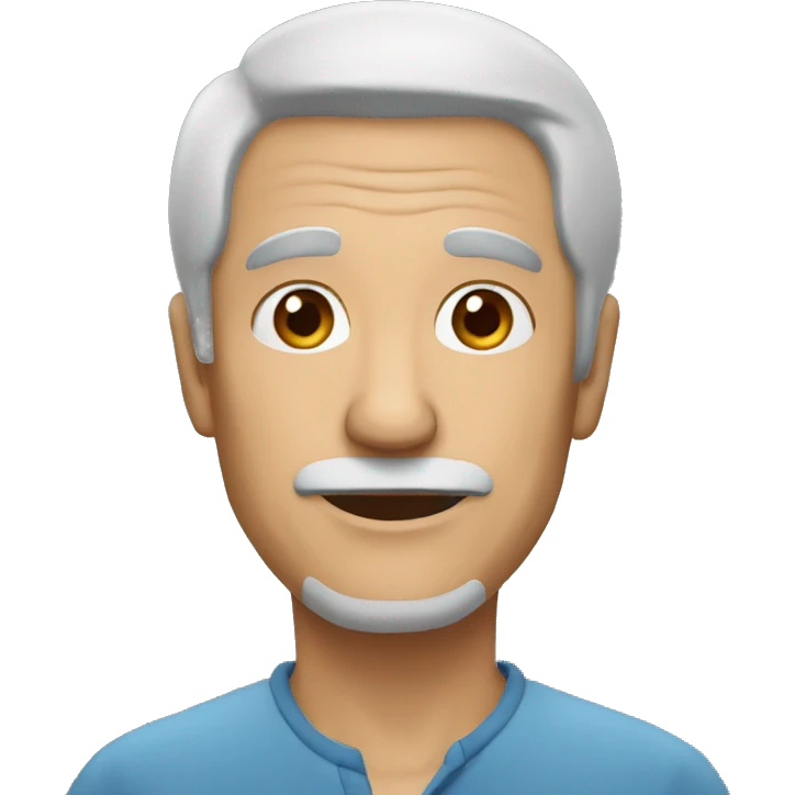 older man, black hair emoji