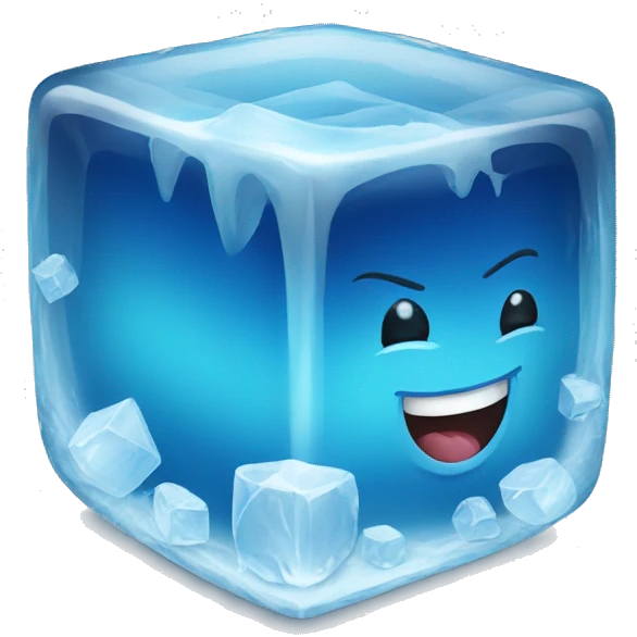 Ice cube eating ice emoji