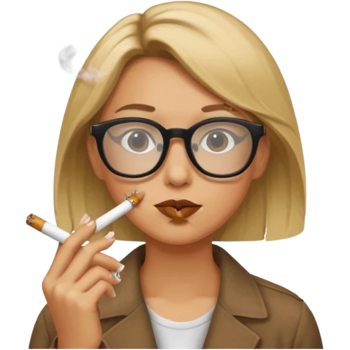 can you create a sneaky bitch SNAKE with big glasses smoking a cigarrette? the SNAKE needs to have dirty blonde hair emoji