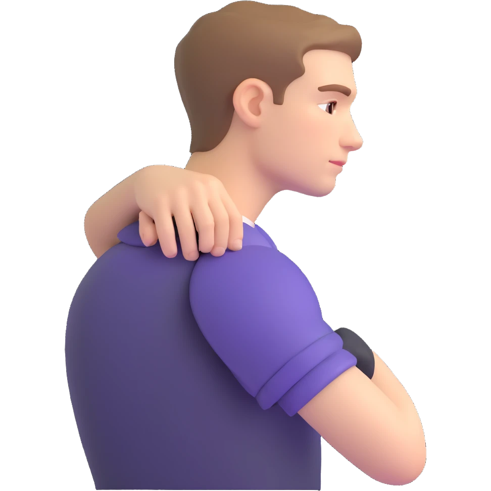 white young man's shoulder, just the shoulder area emoji