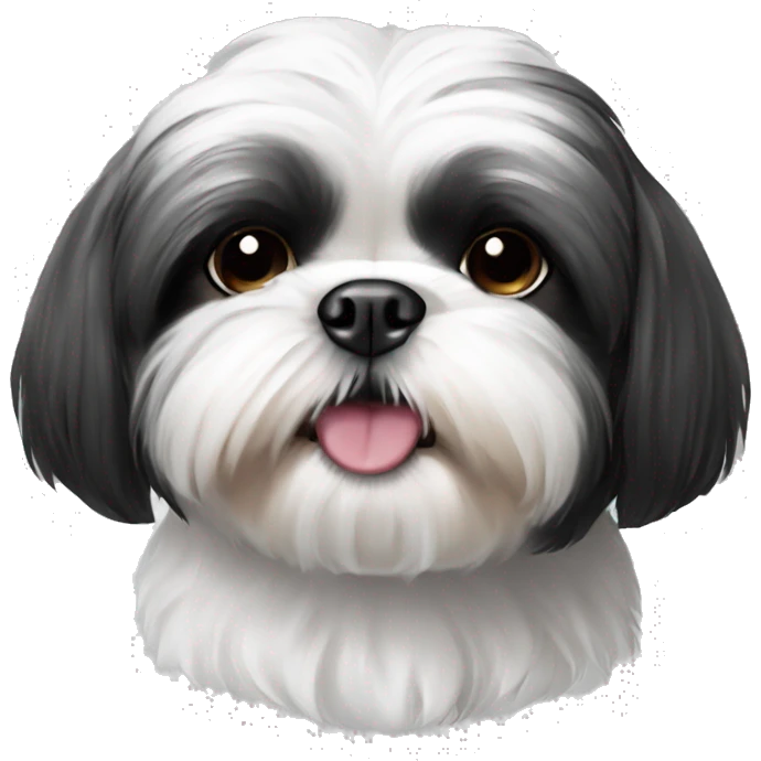 Black and white shih tzu emoji