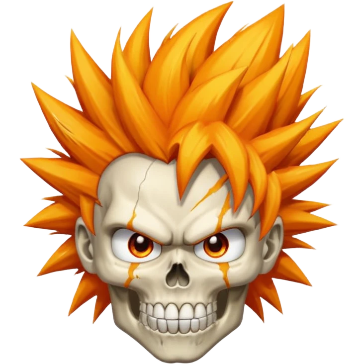 Skull with goku hair emoji