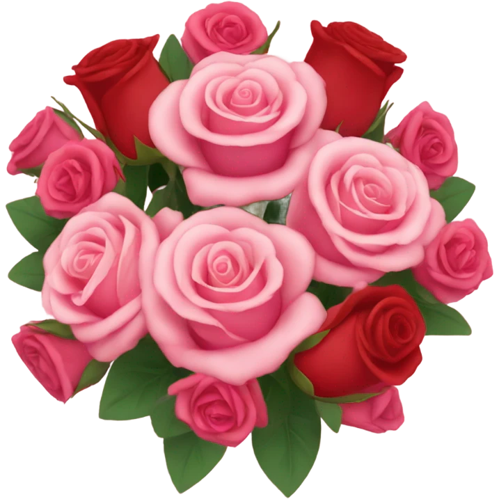 Pink roses with red roses emoji