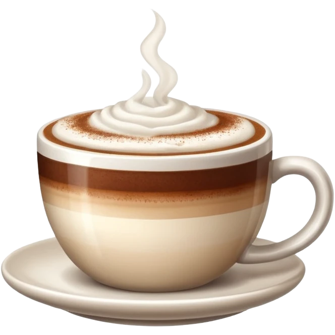 Cappuccino with frothy milk and a sprinkle of cocoa on top emoji
