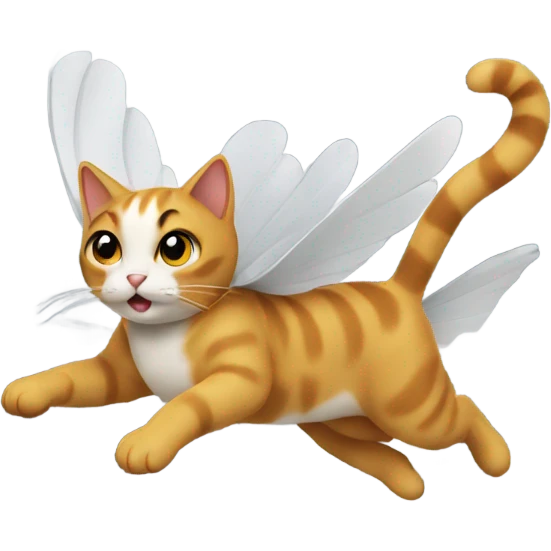 Cat flying around a city emoji