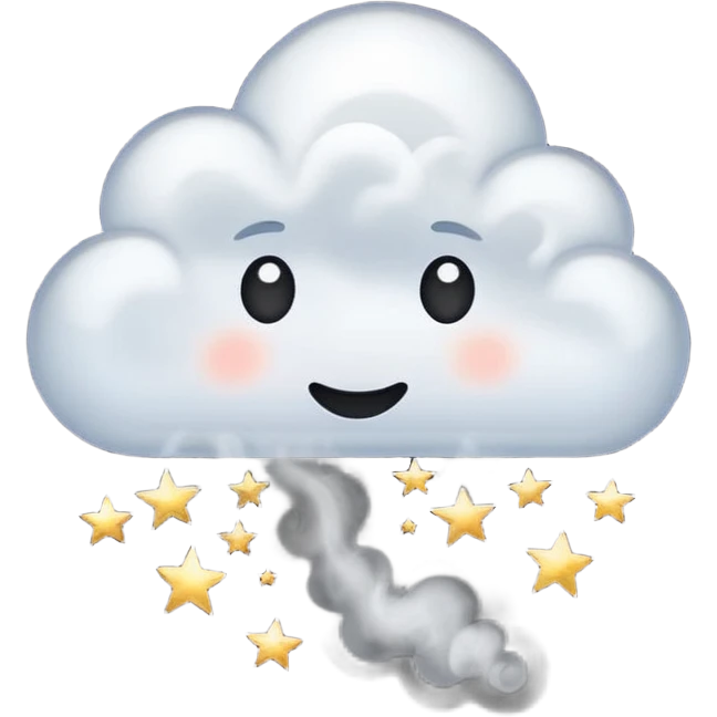 Shiny black cloud with stars emoji