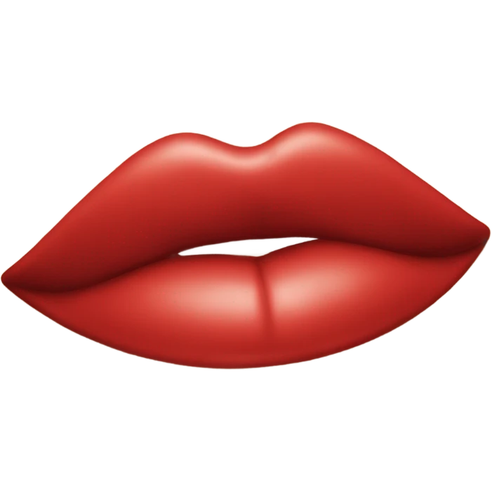 Juicy red kissing lips emoji