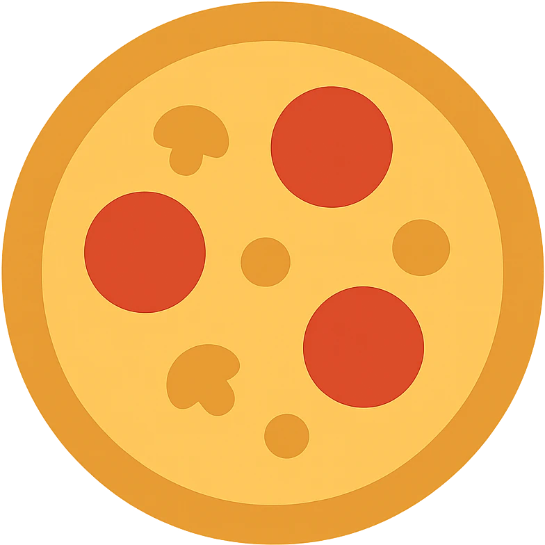 A pizza icon, flat design, simple and clean, with minimal details emoji