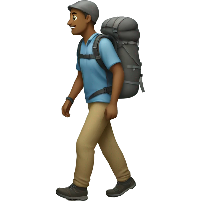 Male Hiker walking emoji
