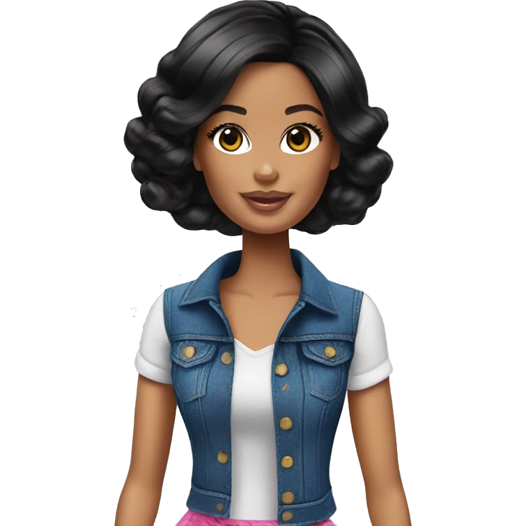 Barbie from Colombia black hair emoji