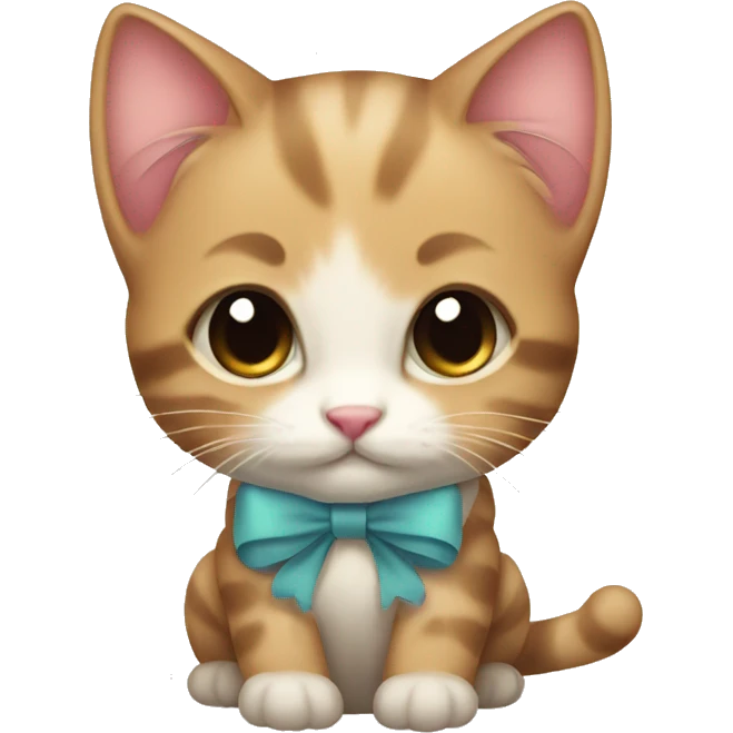 kitten with a cute bow  emoji